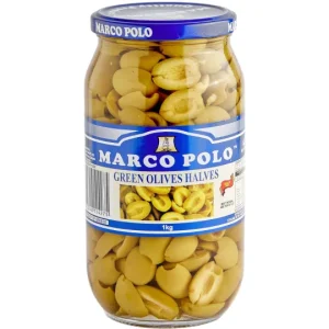 MP GREEN OLIVES HALVES 1kg x 6